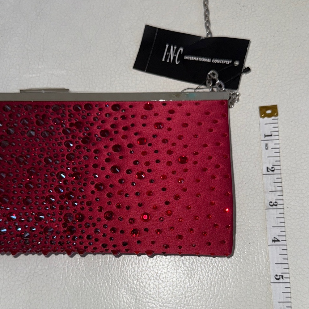 INC Elegant Red Clutch with Chain Strap - Picture 10 of 10